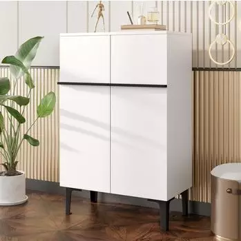 OKWISH Schuhschrank mit Doppelt&uuml;ren, wei&szlig;, 60x95x34,5cm (800001569681)