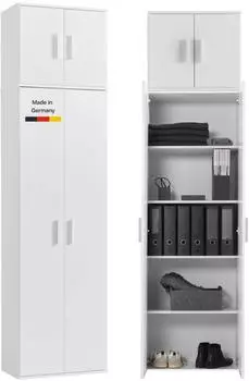 mokebo Der Extralange Mehrzweckschrank weiß, 5 Fächer, 60x230x34cm (800001382414)