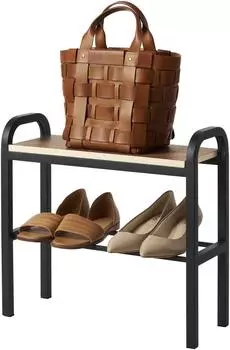 YAMAZAKI Tower Schuhregal schwarz, Metall/Holz (04788)