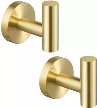LuxusKollektion Wandhaken Edelstahl SUS304 geb&uuml;rstetes Gold, 2er-Set