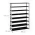 Relaxdays Baylee Schuhschrank 8 Ebenen, Metall/Stoff, schwarz (10049622)