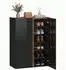 HomCom Schuhschrank 2 Hochglanz-Türen, 6 Fächer, Soft-Close, schwarz (70x33,5x95cm)