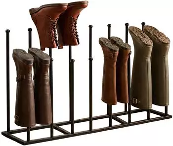 Relaxdays Stiefelhalter Metall, schwarz, 80x45x25cm