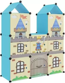vidaXL Modularer Kinderschrank mit 8 W&uuml;rfeln, blau, PP