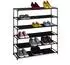 Relaxdays Baylee Schuhschrank 6 Ebenen, Metall/Stoff, schwarz (10049622)