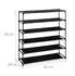Relaxdays Baylee Schuhschrank 6 Ebenen, Metall/Stoff, schwarz (10049622)