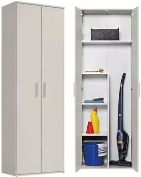 mokebo Der Lange Besenschrank 3 F&auml;cher, beige, 60x180x34cm (800001333947)