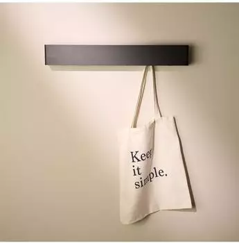 Designfabrik Hamburg Wandgarderobe mit verdeckten Haken, Metall, schwarz, 57cm