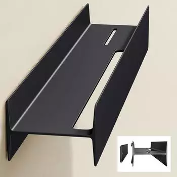 doporro Reglo-05 Wandgarderobe mit Ablage, 6 Haken, 60cm, sandschwarz (Reglo-05)