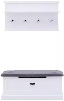 Feldmann-Wohnen Galineo Garderoben-Set 2-teilig, weiß, MDF (Galineo)