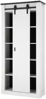 Furn.Design Stove Stauraumschrank wei&szlig; Pinie / anthrazit, 93x201x38cm (80000101)