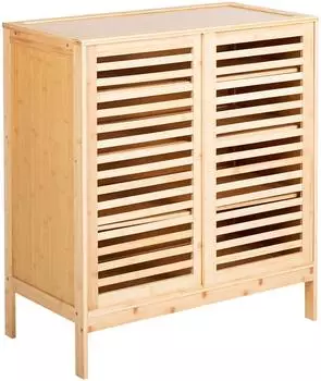 Beliani Midwood Schuhschrank Bambus, hellbraun