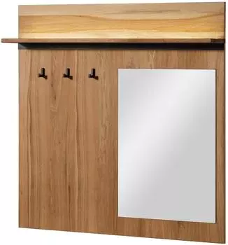 Massivmoebel24 Montreux Lux Wandgarderobe Wildeiche/Zerreiche natur ge&ouml;lt 110x17x110cm (48-381-119-1036)