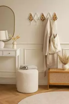 Moebel Direkt Online Wandgarderobe "Sally" Hakenleiste, cremewei&szlig; (011-1210)