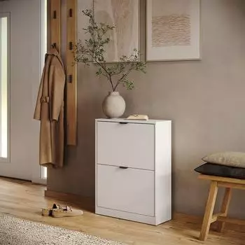 VICCO Gizmo Schuhkipper 2 F&auml;cher, wei&szlig;/schwarz, 59x77,6cm (59625)