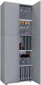 VCM Lona XXL Schuhschrank 5 F&auml;cher, grau, 70x182x39cm