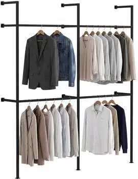 CLP Wandgarderobe Arundel Industrial-Design, schwarz, bis 400kg (CLP 327782)