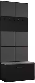 Masseno Modulo Garderobenschrank schwarz, Holzwerkstoff, 80,6x204x40cm (800001380197)