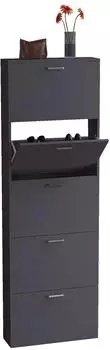 VCM Sulos XL Schuhschrank 5 Kippt&uuml;ren, anthrazit (59x17x179cm)