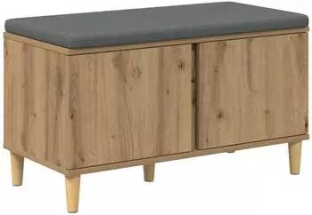vidaXL Schuhbank mit Kissen Artisan-Eiche 80x38x46cm