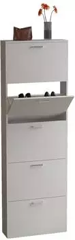 VCM Sulos XL Schuhschrank mit Kippfunktion, 5 F&auml;cher, wei&szlig;, 179cm