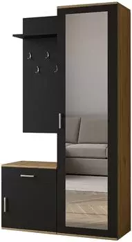 Masseno Vento Garderobe-Set Eiche Artisan/schwarz, 100x180,5x35cm (800001379753)