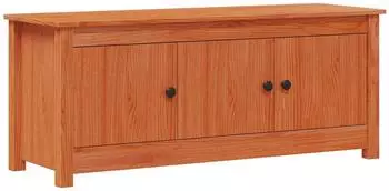 vidaXL Schuhschrank massives Kiefernholz wachsbraun 110x38x45,5cm