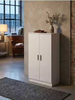 KADIMA DESIGN Schuhschrank mit 2 T&uuml;ren, wei&szlig;, 55x108x35cm