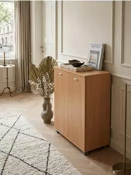 KADIMA DESIGN Schuhschrank NIMES 4 Fächer, 2 Türen, braun, 60x90x35cm