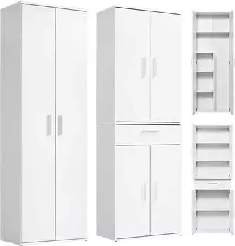 mokebo &bdquo;Die Allzweckwaffe" Mehrzweckschrank, wei&szlig;, 7 F&auml;cher, 60x180x34cm (800000461582)