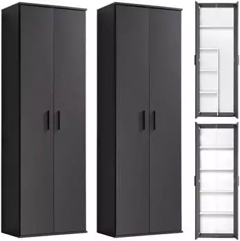 mokebo &bdquo;Die Allzweckwaffe" Mehrzweckschrank 2er-Set, anthrazit, Holz, 60x180x34cm (800000461588)