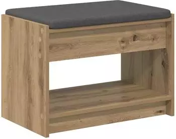 vidaXL Schuhbank mit Kissen, Artisan-Eiche, 63x38x45cm