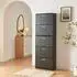 en.casa Sykkylven Schuhschrank 5 Klappen, 169x60x24cm, schwarz