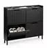 Relaxdays Schuhkipper 4 Fächer, geriffelte Front, schwarz, 90x100x19cm (MDF/Metall)