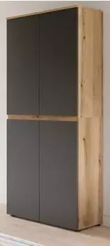 Inn.Furn Assino Mehrzweckschrank 4-t&uuml;rig, grau/Eiche, 70x175cm (GE70182-08)