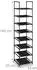 Relaxdays Baylee Schuhschrank Metall/Stoff, 33x33x140cm