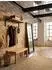 KADIMA DESIGN Wandgarderobe Akazienholz & Metall mit Ablage, 70x27x30cm