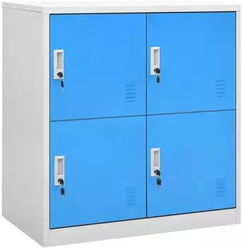 vidaXL Schlie&szlig;fachschr&auml;nke 5 Stk. hellgrau/blau 90x45x92,5cm Stahl (3095228)