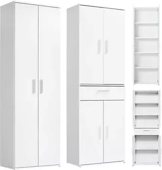 mokebo &bdquo;Die Allzweckwaffe" Mehrzweckschrank 2er-Set, wei&szlig;, 60x180x34cm (800000461603)