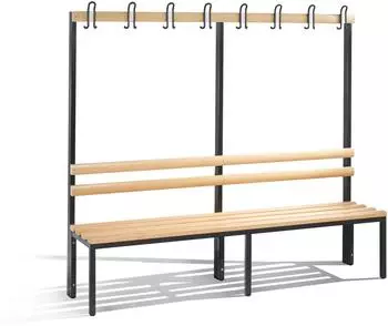 C+P Garderobenbank Basic, einseitig, Buchenholzleisten, 1960mm (7021)