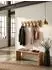 KADIMA DESIGN Wandgarderobe Akazien-Massivholz & Metall, 100x29x12,5cm