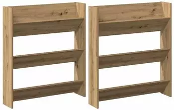 vidaXL Schuhschrank 2er-Set Holzwerkstoff Artisan-Eiche 85x18x90cm