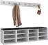 Mirjan24 Orion VII Garderoben-Set mit Sitzbank, 2 Schuhschränke, Nussbaum/grau (800002079876)