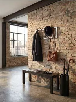 KADIMA DESIGN Wandgarderobe Metall silber 65x30x10cm