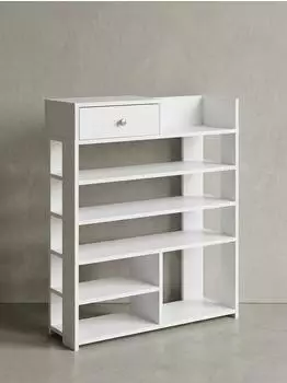 KADIMA DESIGN Schuhregal weiß, 7 Fächer, mit Schublade, 75x92,5x24cm