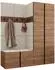 Mirjan24 Orion III Garderoben-Set mit Sitzbank, nussbaumfarben/beige, 158x186x46cm (800002079990)