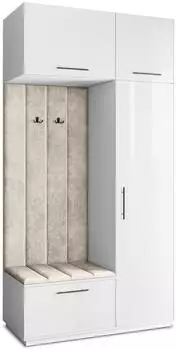 Masseno Rema Garderobenschrank 5 F&auml;cher, 120x240x60cm, wei&szlig; (800001380521)