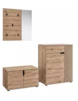 xonox.home Keno Garderoben-Set 3-tlg., Artisan Eiche, 175x191x37cm