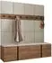 Mirjan24 Orion V Garderoben-Set mit Sitzbank, 16 Wandpaneelen, nussbaumfarben/beige (800002080032)