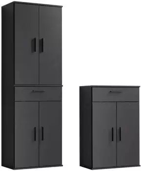 mokebo &bdquo;Die Allzweckwaffe" Mehrzweckschrank 2er-Set, anthrazit, 60x180x34cm (800000461615)